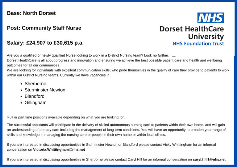 Community Staff Nurse | Dorset Healthcare University