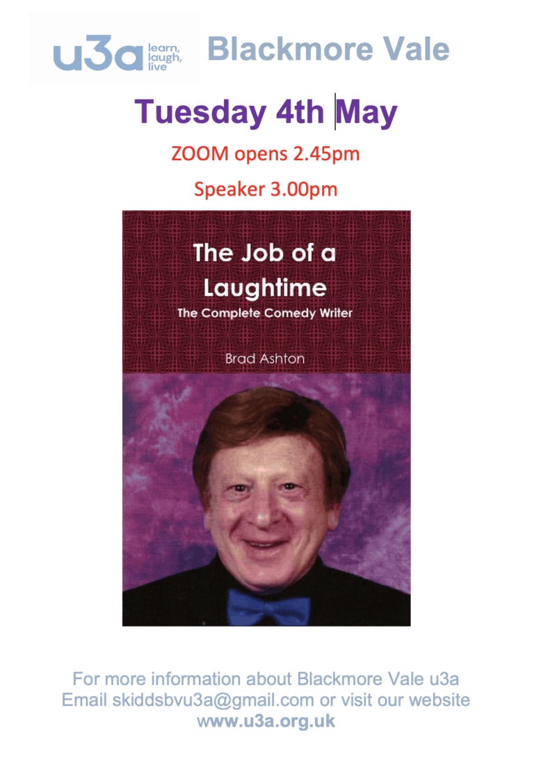 U3A Invite You to an afternoon with Brad Ashton!