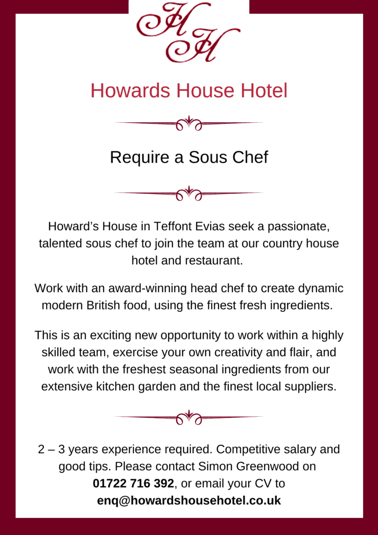 Sous Chef Required