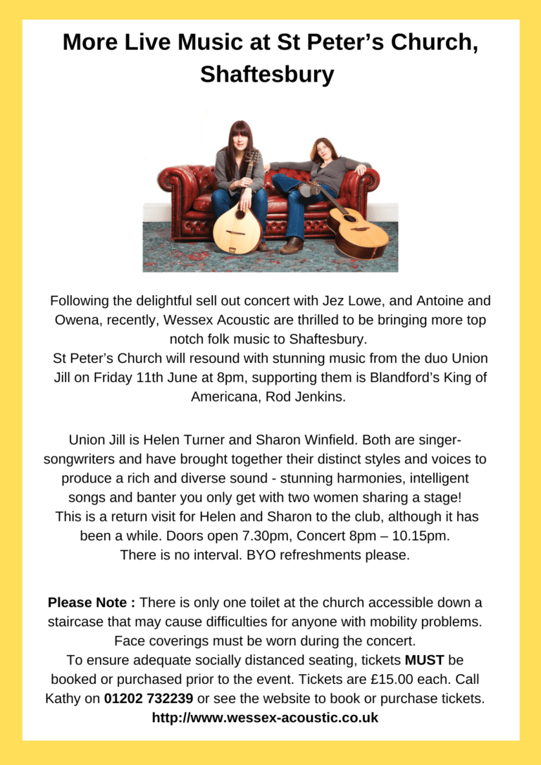 More Live Music at St Peter’s Church, Shaftesbury
