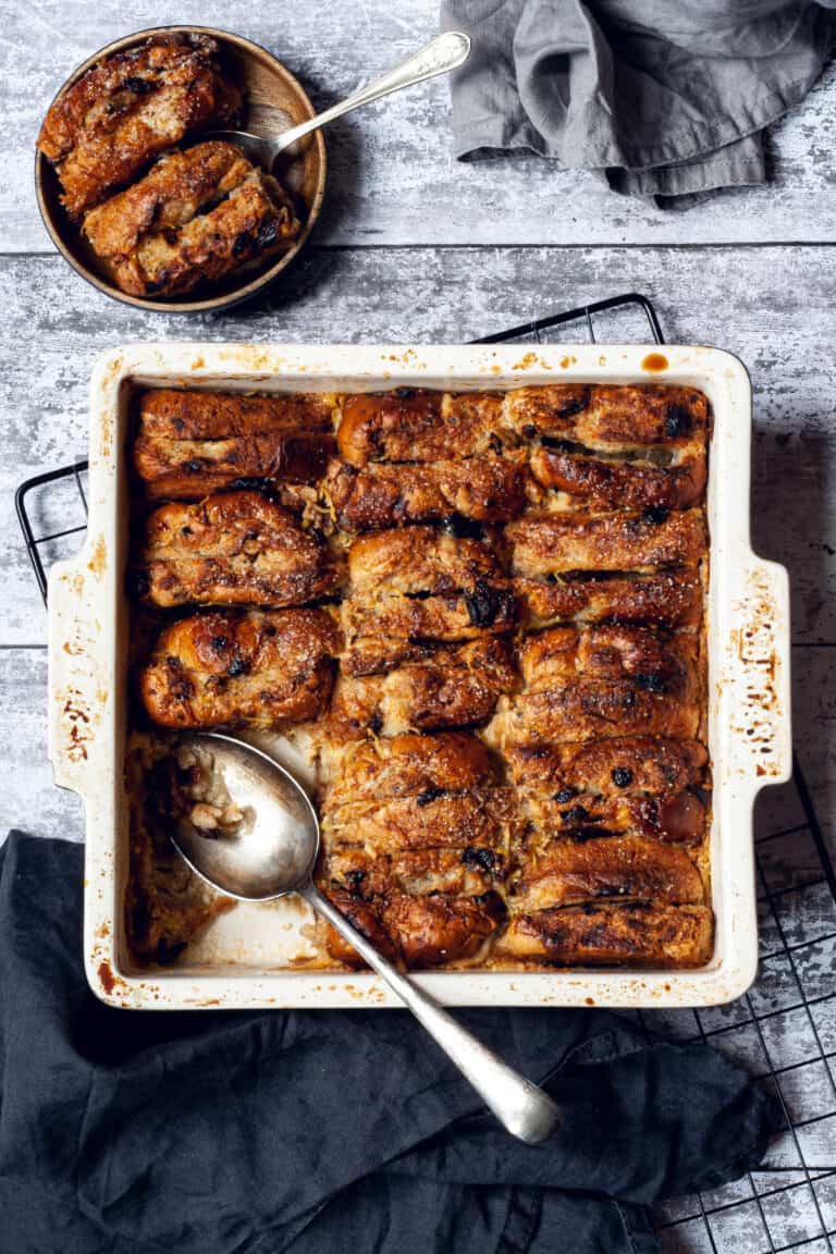 Hot Cross Bun & Butter Pudding Recipe