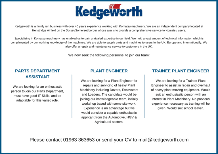 Kedgeworth – Various Positions Open