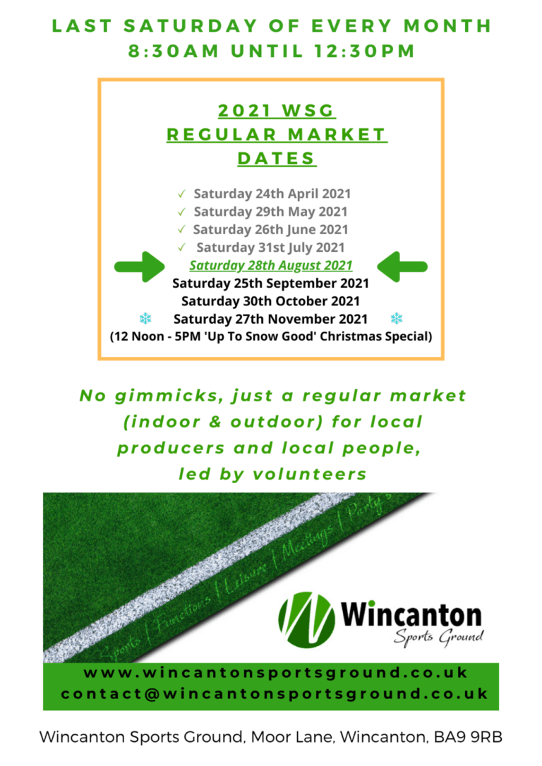 Wincanton Sports Ground | 2021 Regular Market Dates
