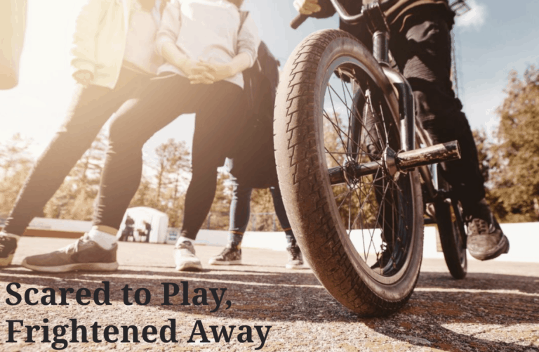 SCARED TO PLAY, FRIGHTENED AWAY