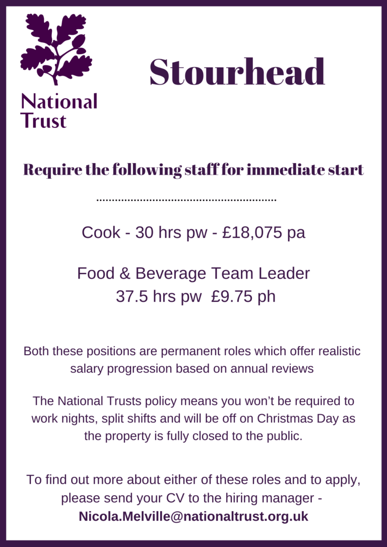 National Trust Stourhead – Staff Required Immediate Start