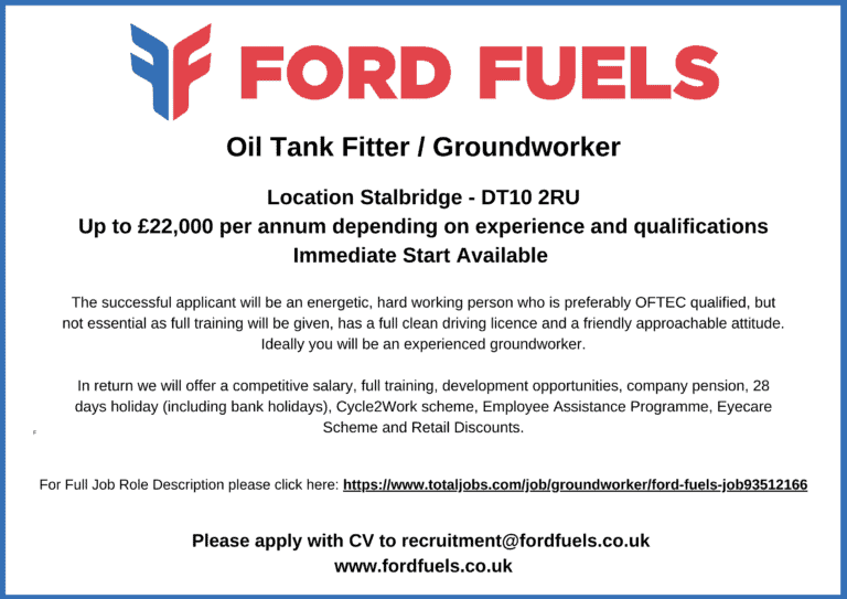 Oil Tank Fitter / Groundworker | Ford Fuels