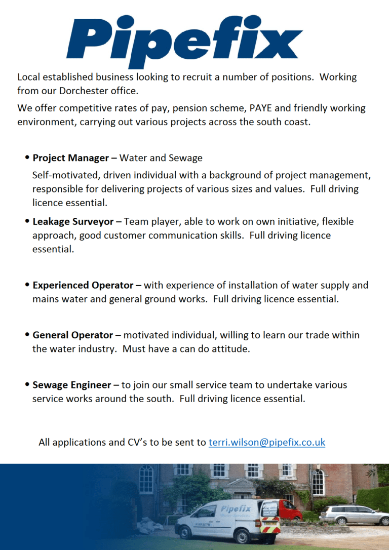 Pipefix – Various Positions Available