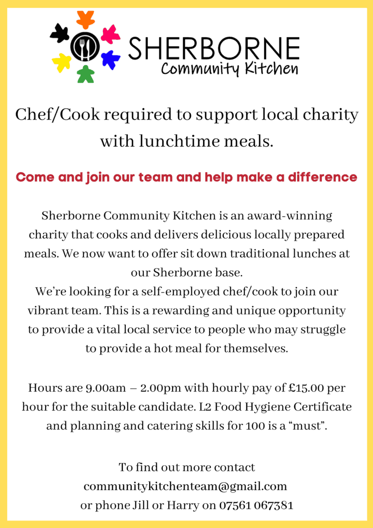 Chef/Cook Required | Sherborne Community Kitchen