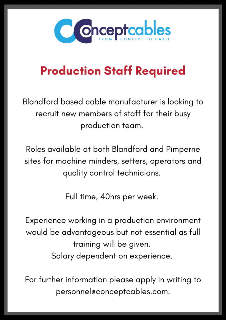 Concept Cables – Production Staff Required