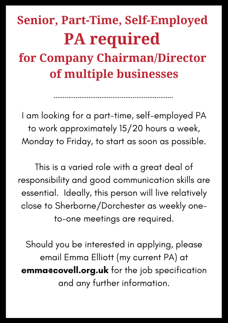 PA required for Company Chairman