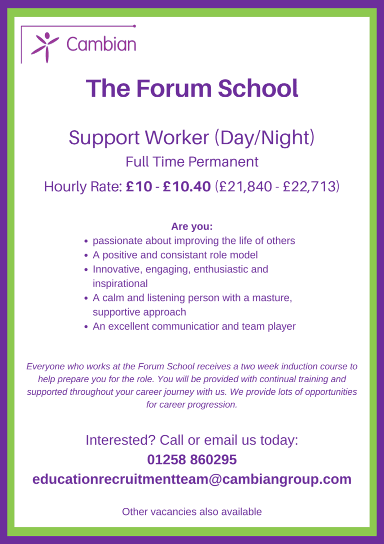 Support Worker (Day/Night) | The Forum School