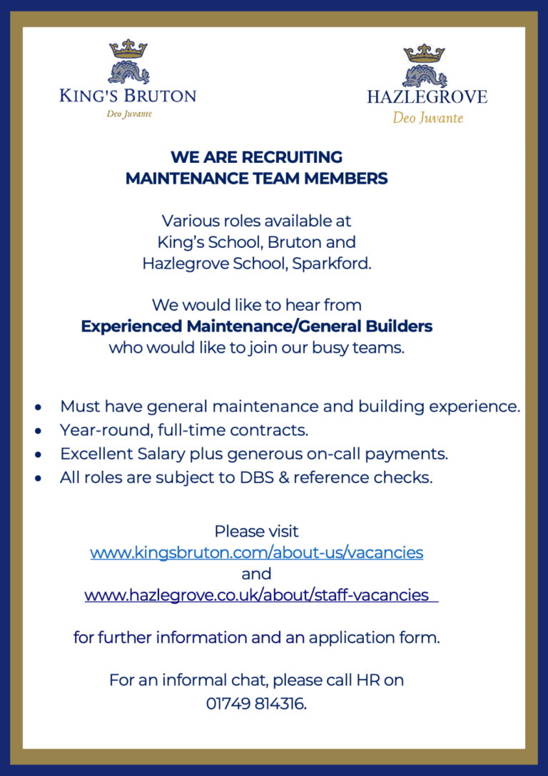 Maintenance Team Members | King’s school Bruton