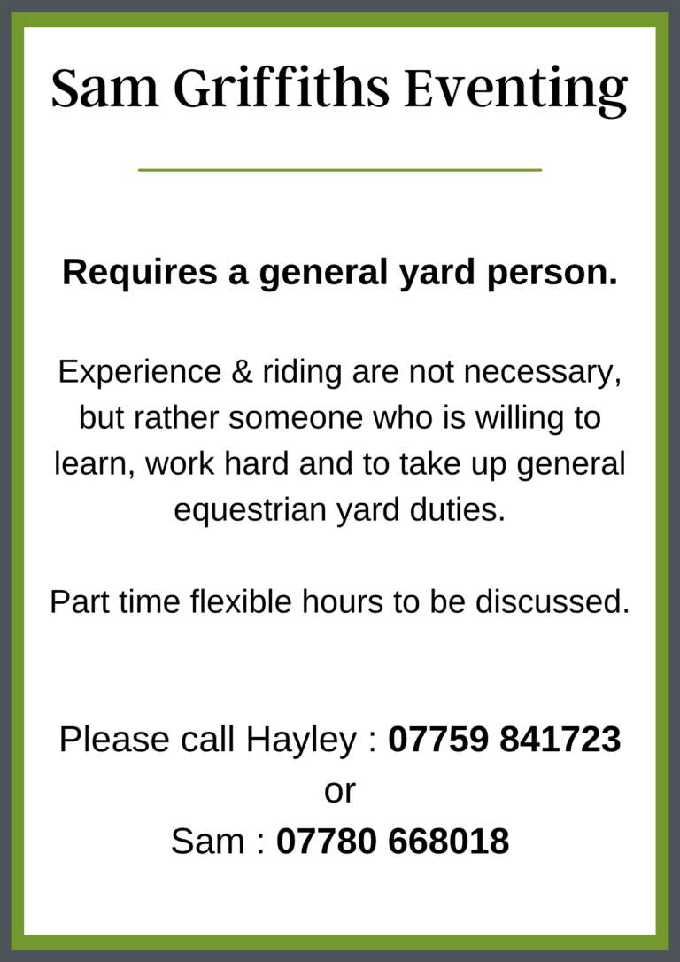 General Yard Person | Sam Griffiths Eventing