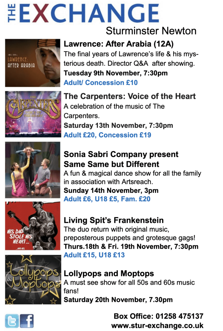 What’s on at the Exchange November 2021