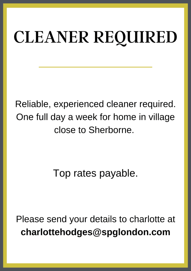 Cleaner Required nr Sherborne Dorset