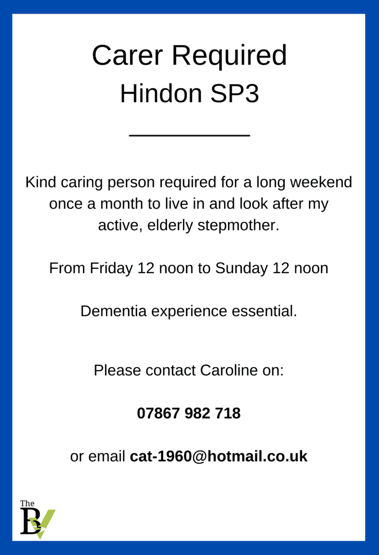 Carer Required Hindon SP3