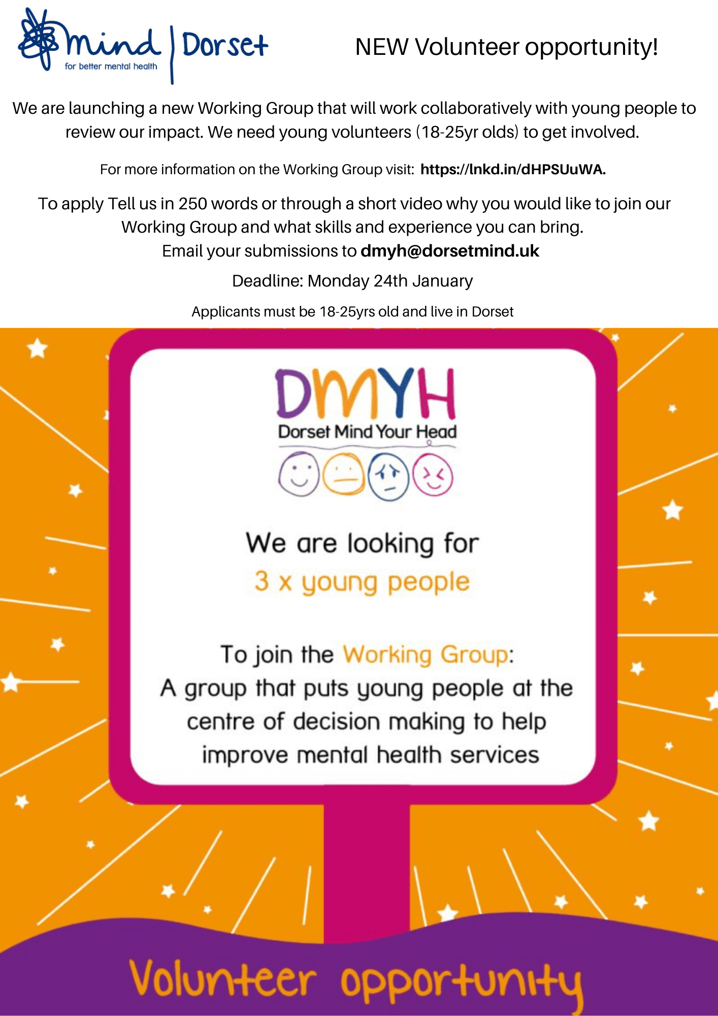 Volunteer Opportunity | Dorset Mind - The BV