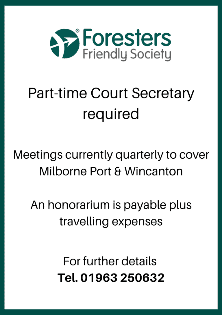 Part-time Court Secretary required | Foresters Friendly Society : Milborne Port