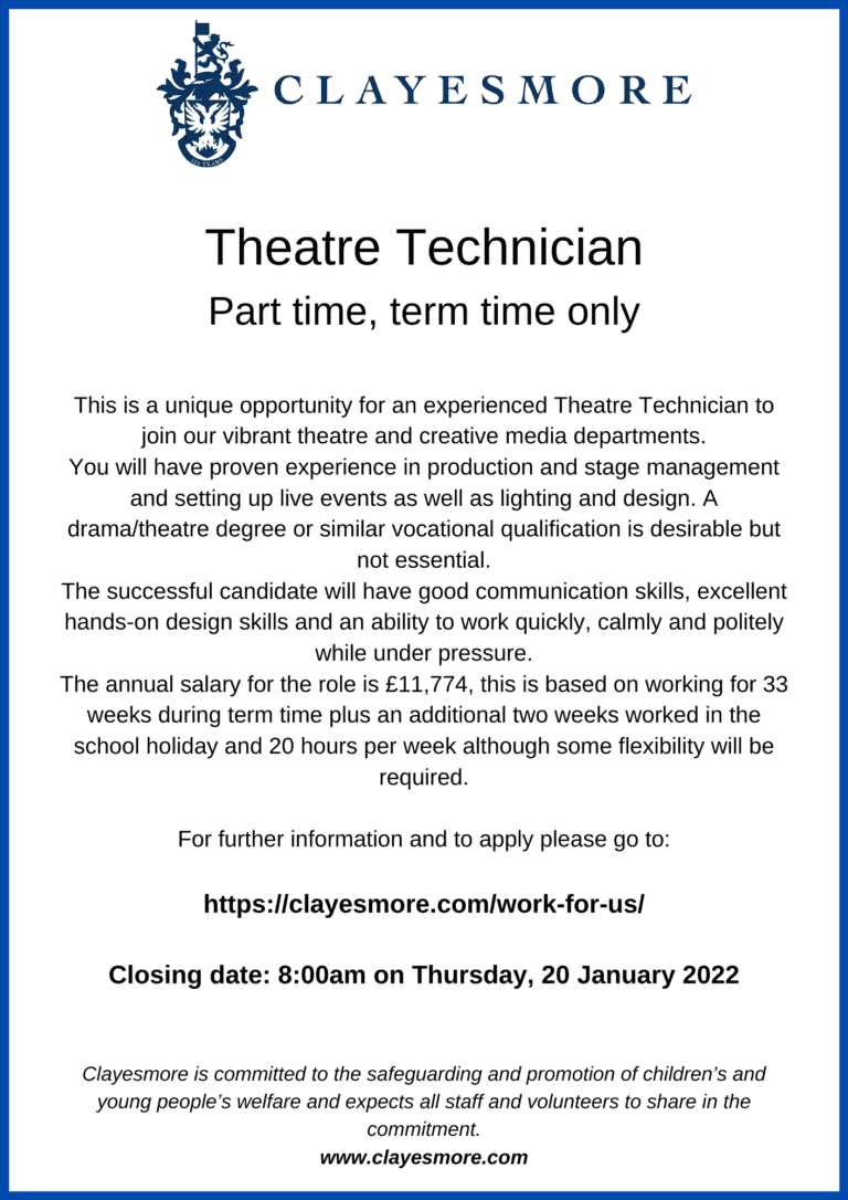 Theatre Technician | Clayesmore