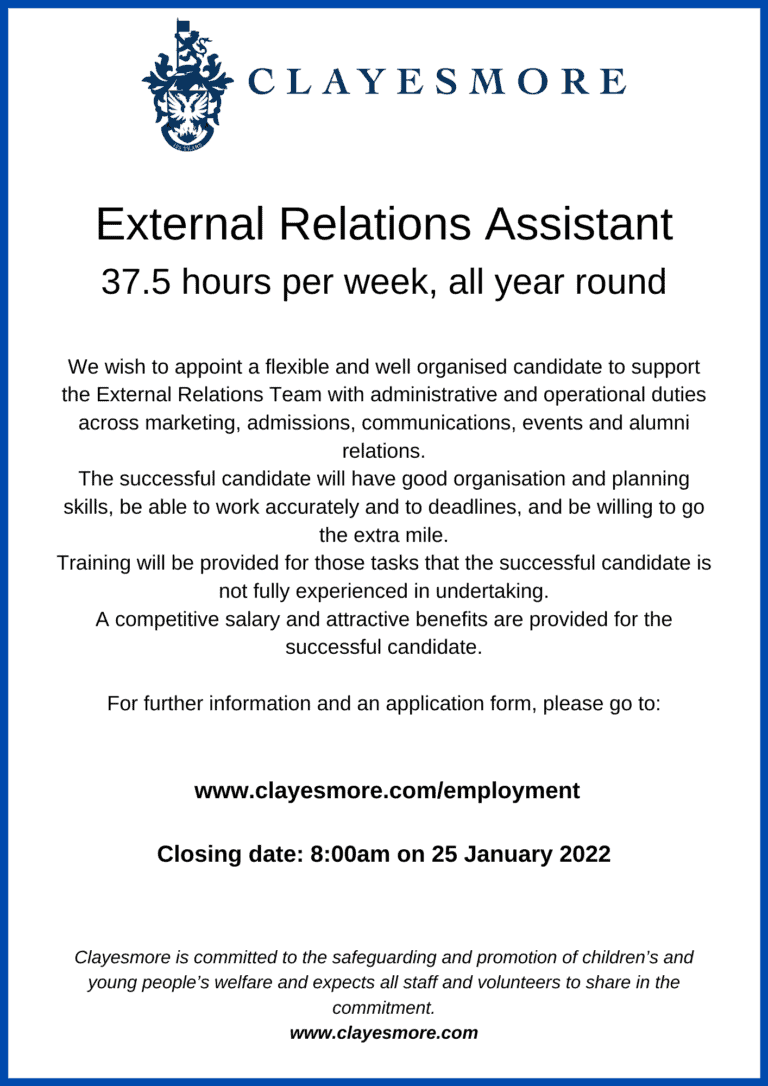External Relations Assistant | Clayesmore