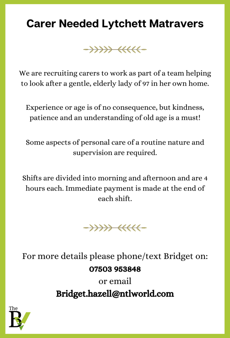 Carer Needed Lytchett Matravers