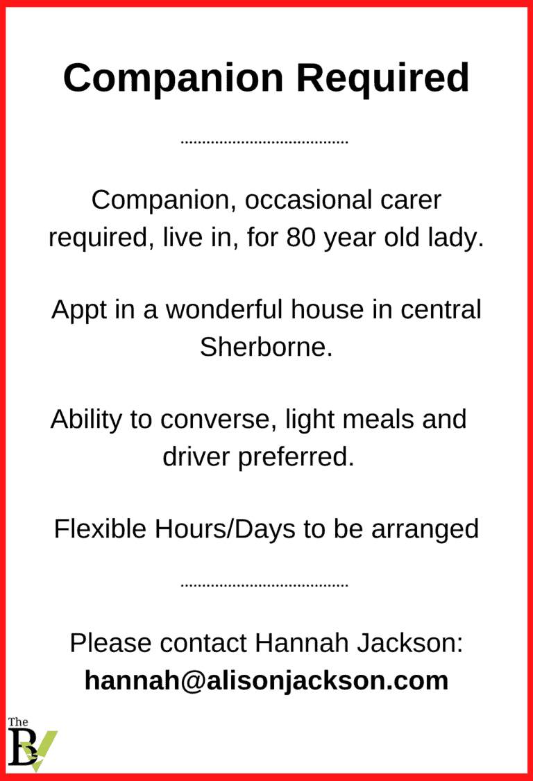 Comapanion Wanted | Sherborne