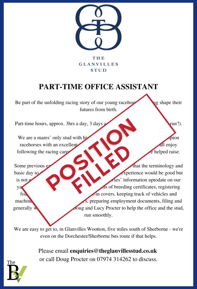 PART-TIME OFFICE ASSISTANT | The Glanvilles Stud