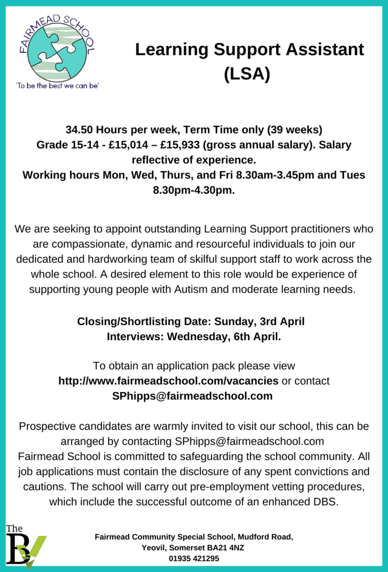 Learning Support Assistant (LSA) | Fairmead Community Special School