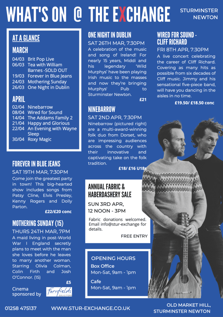What’s on at the Exchange April 2022