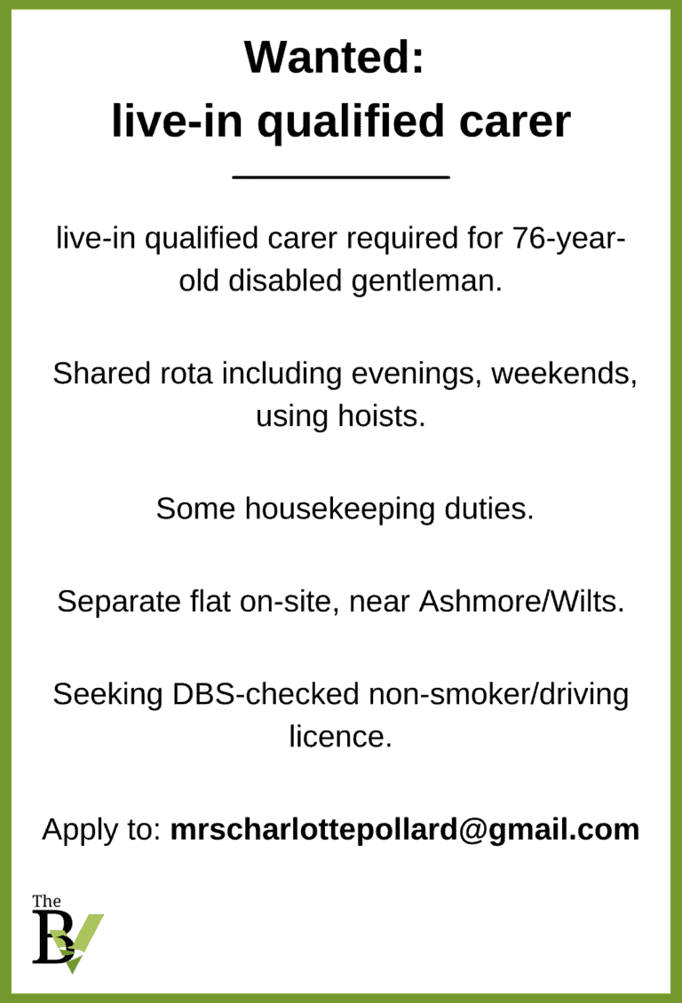 Wanted: live-in qualified carer | Ashmore