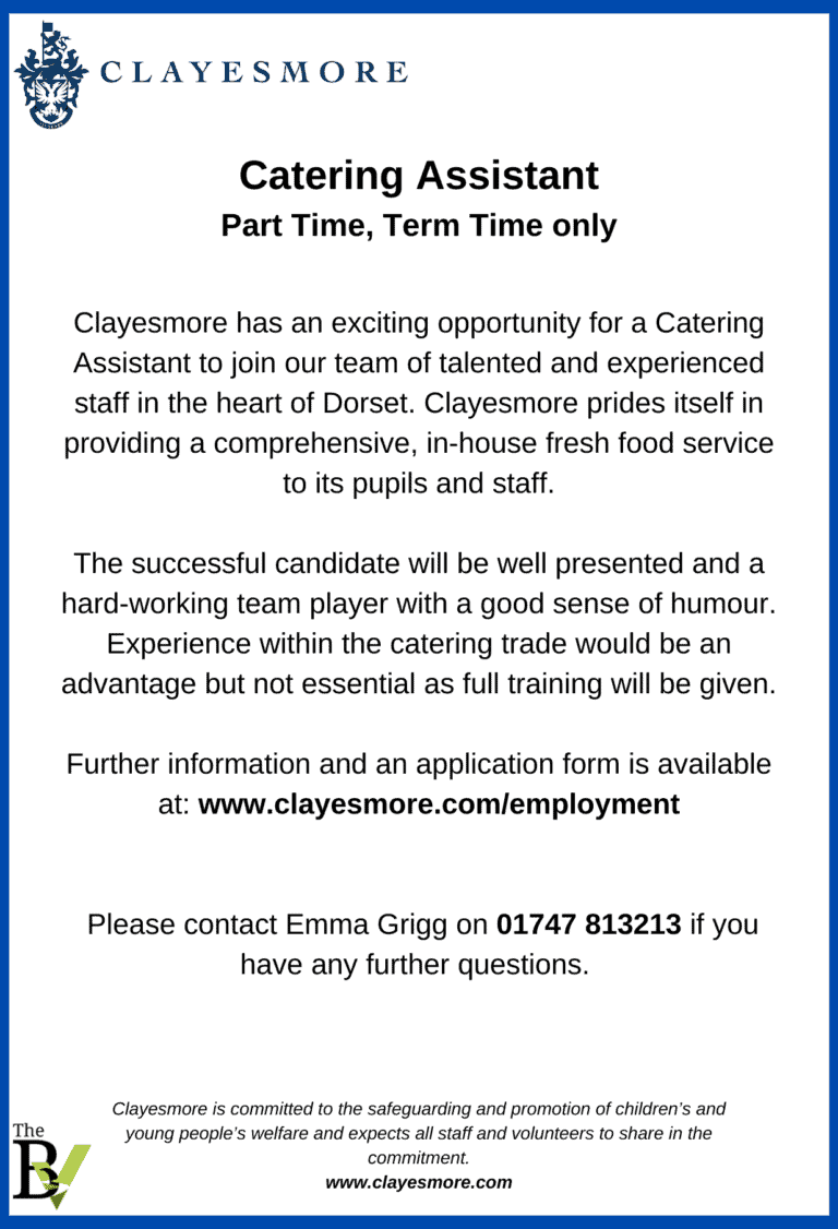 Catering Assistant (Part Time, Term Time only) | Clayesmore School