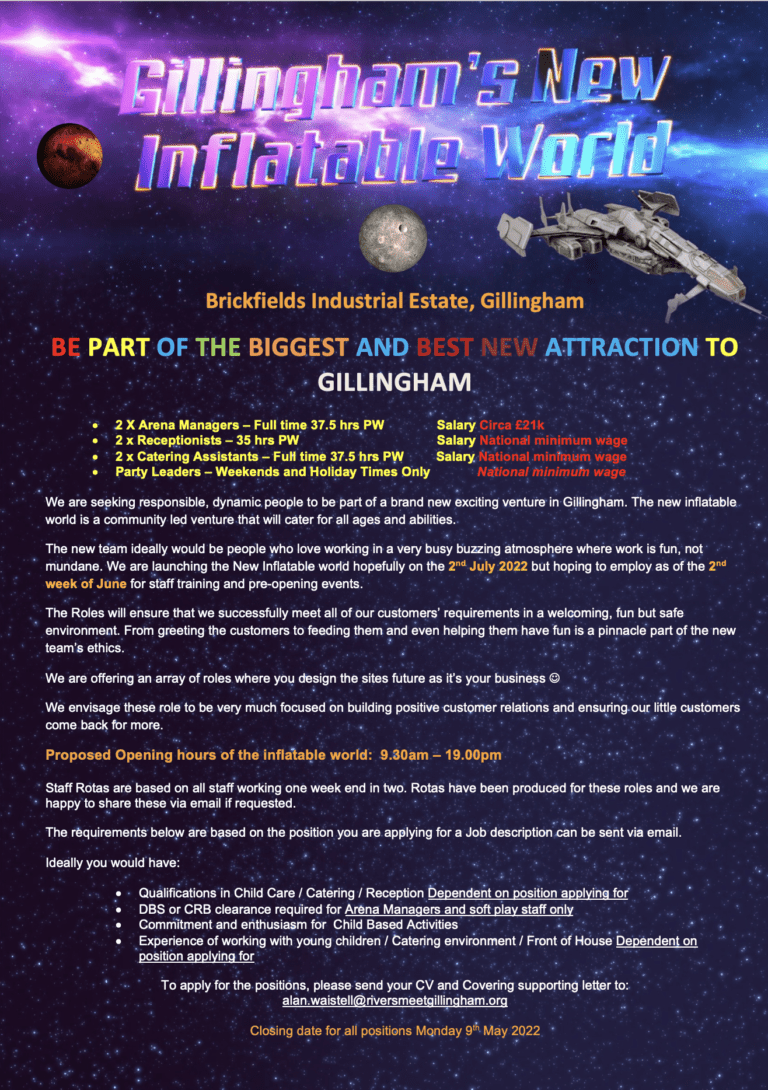 Various Vacancies Available | Gillinghams New Inflatable World