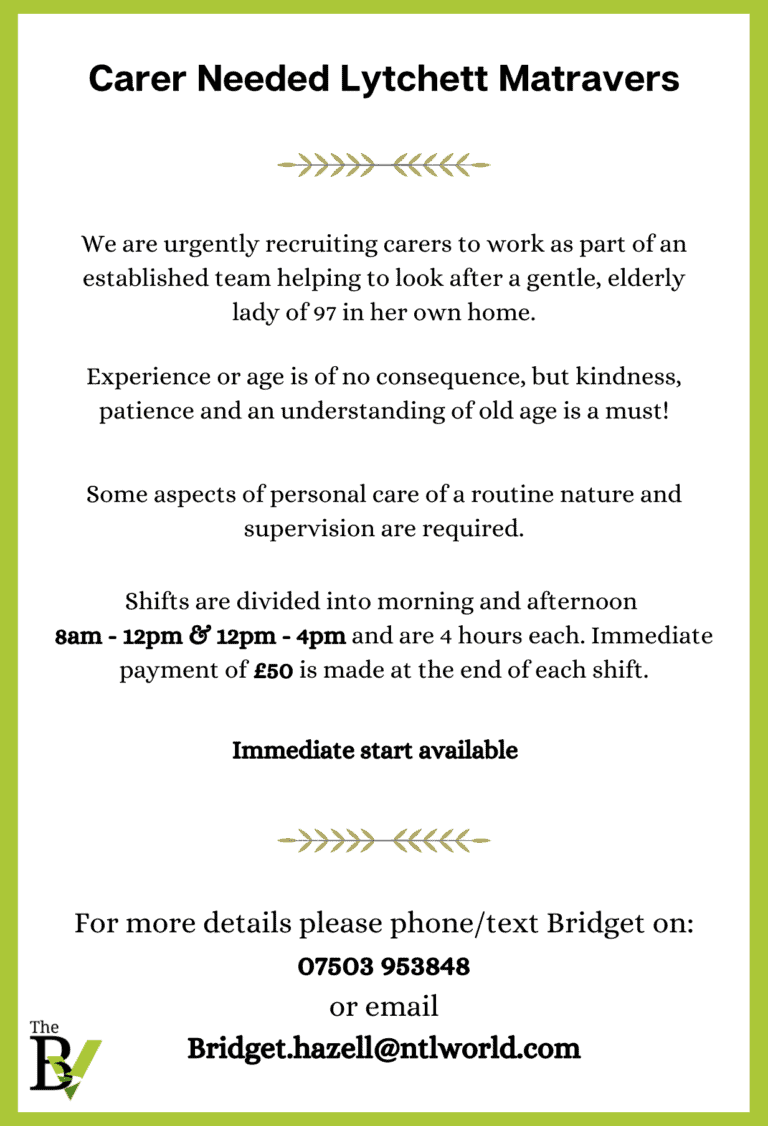 Carer Needed Lytchett Matravers