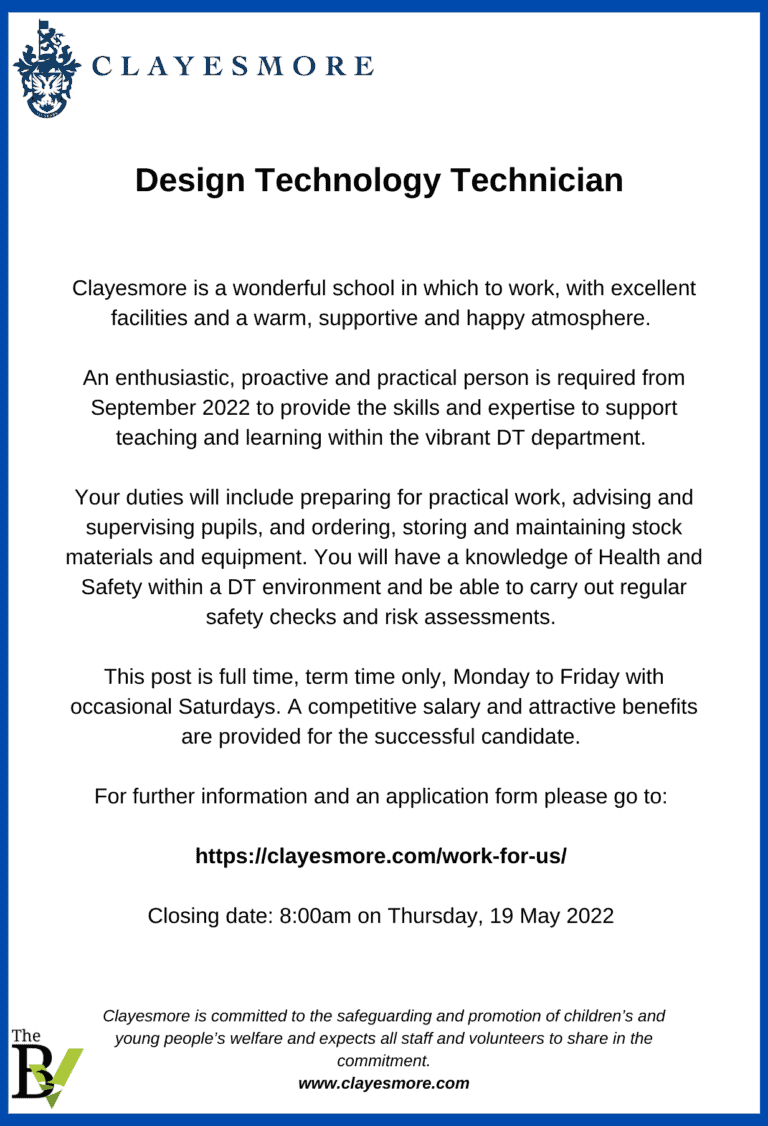 Design Technology Technician | Clayesmore School