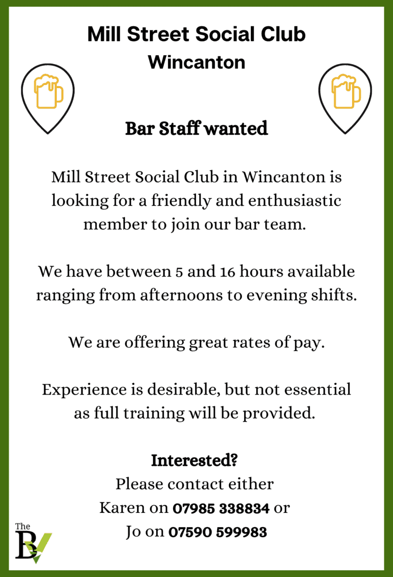 Bar Staff Wanted | Mill Street Social Club Wincanton