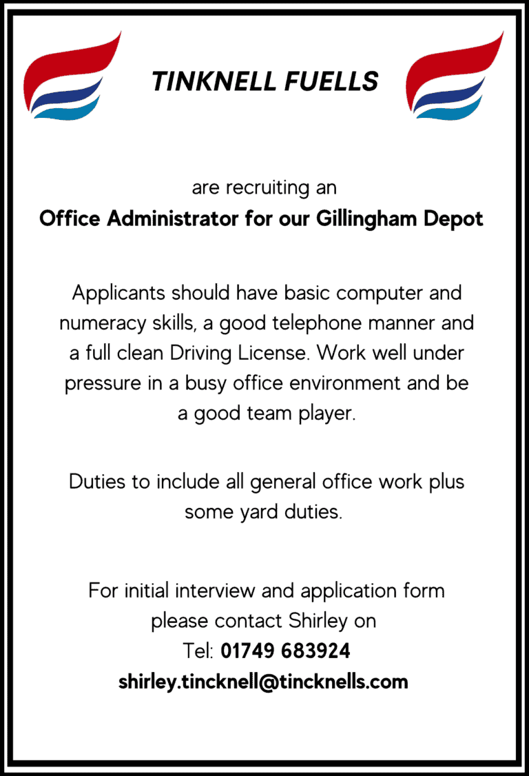 Office Administrator (Gillingham) | Tincknell Fuels