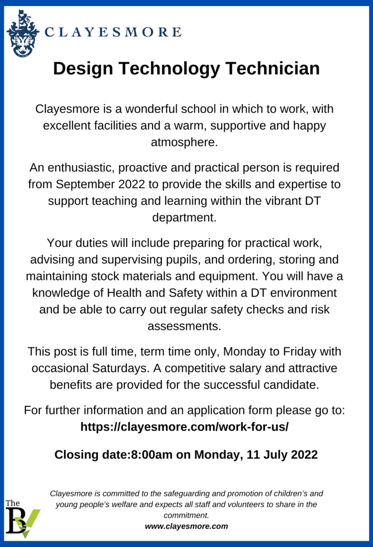 Design Technology Technician | Clayesmore School