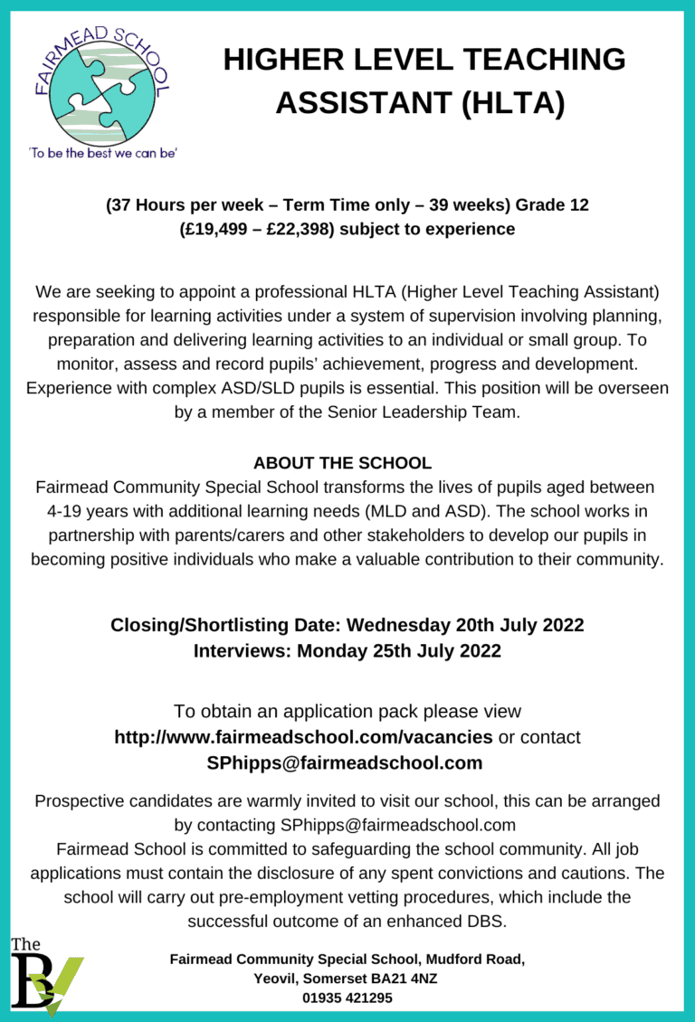 HIGHER LEVEL TEACHING ASSISTANT (HLTA) | Fairmead School