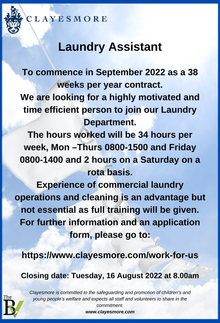 Laundry Assistant | Clayesmore School