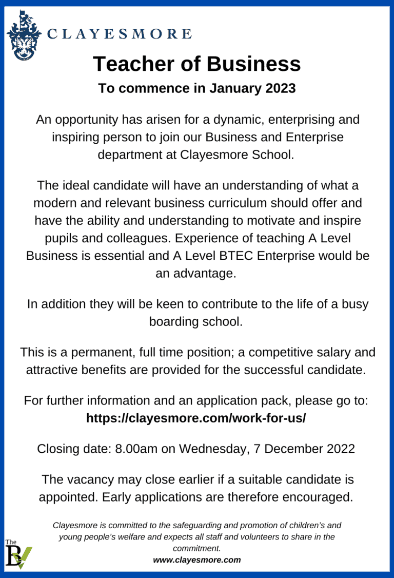 Teacher of Business | Clayesmore School