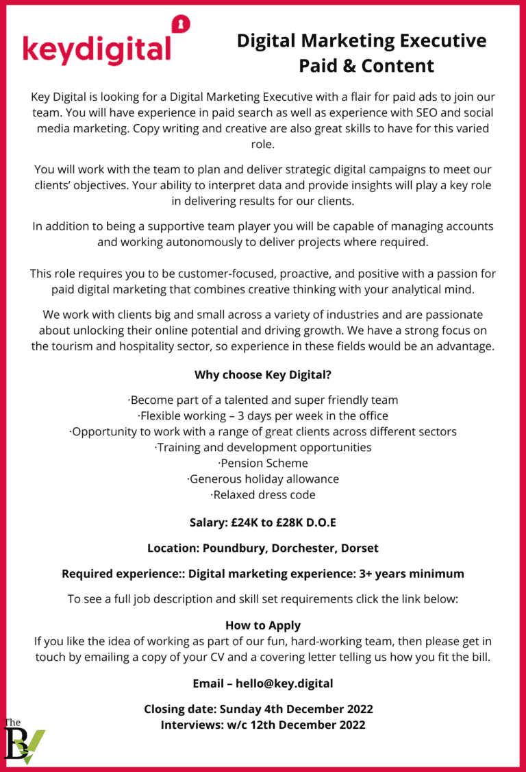 Digital Marketing Executive – Paid & Content | Key Digital