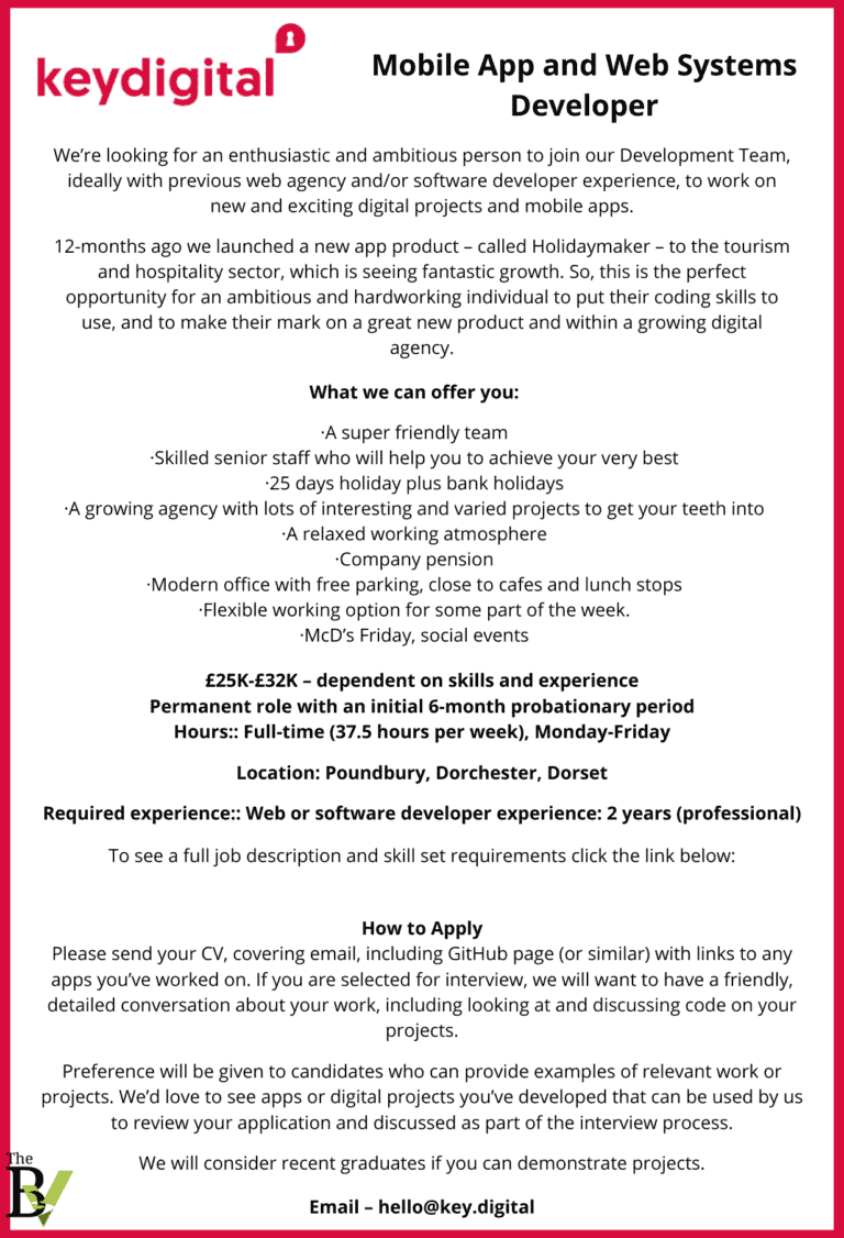 Mobile App and Web Systems Developer | Key Digital