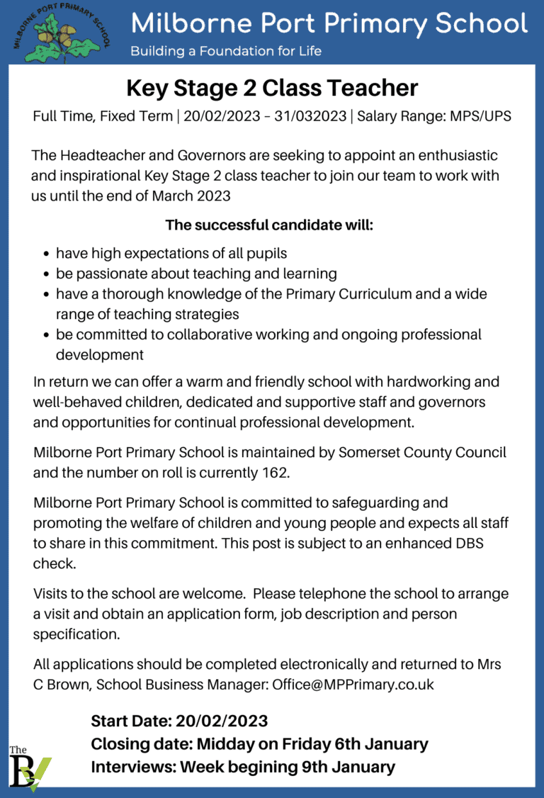 Key Stage 2 Class Teacher | Milborne Port Primary School