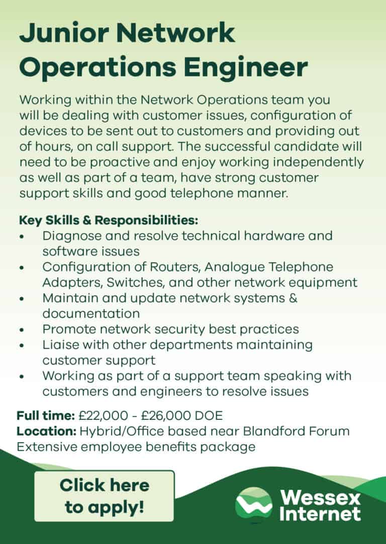 Junior Network Operations Engineer | Wessex Internet