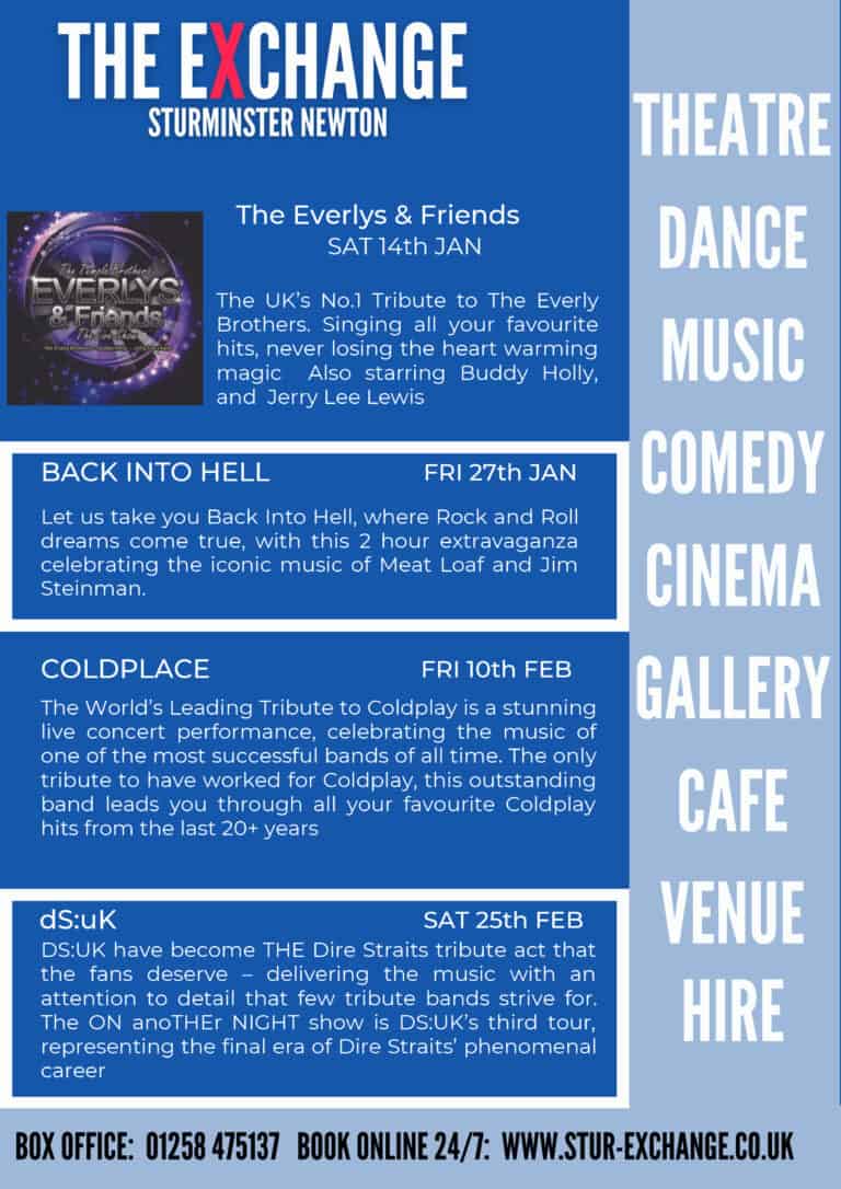 What’s on at the Exchange Sturminster Newton | January & February 2023