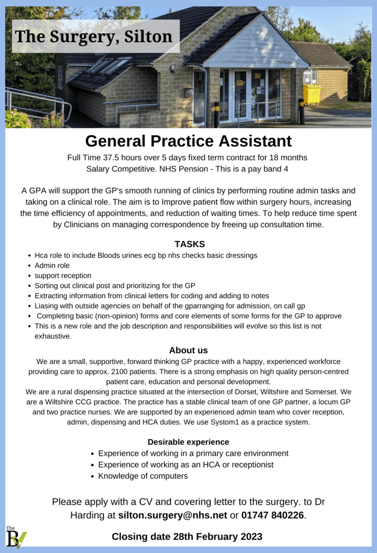 General Practice Assistant | The Surgery, Silton