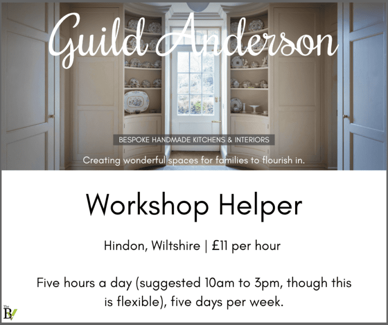 WORKSHOP HELPER WANTED | Guild Anderson