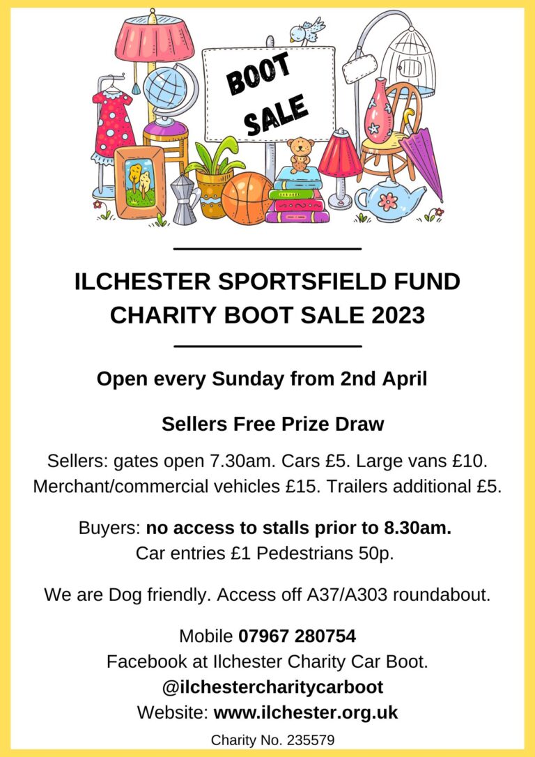 ILCHESTER SPORTSFIELD FUNDCHARITY BOOT SALE 2023