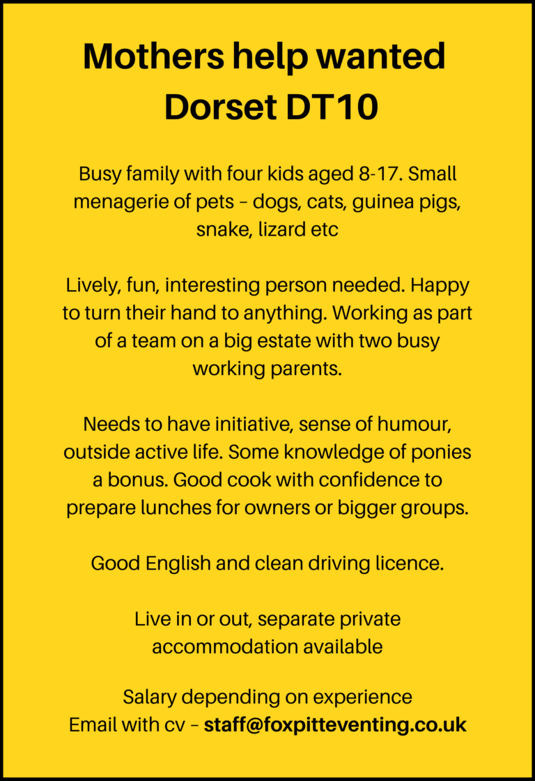 Mothers help wanted – Dorset DT10