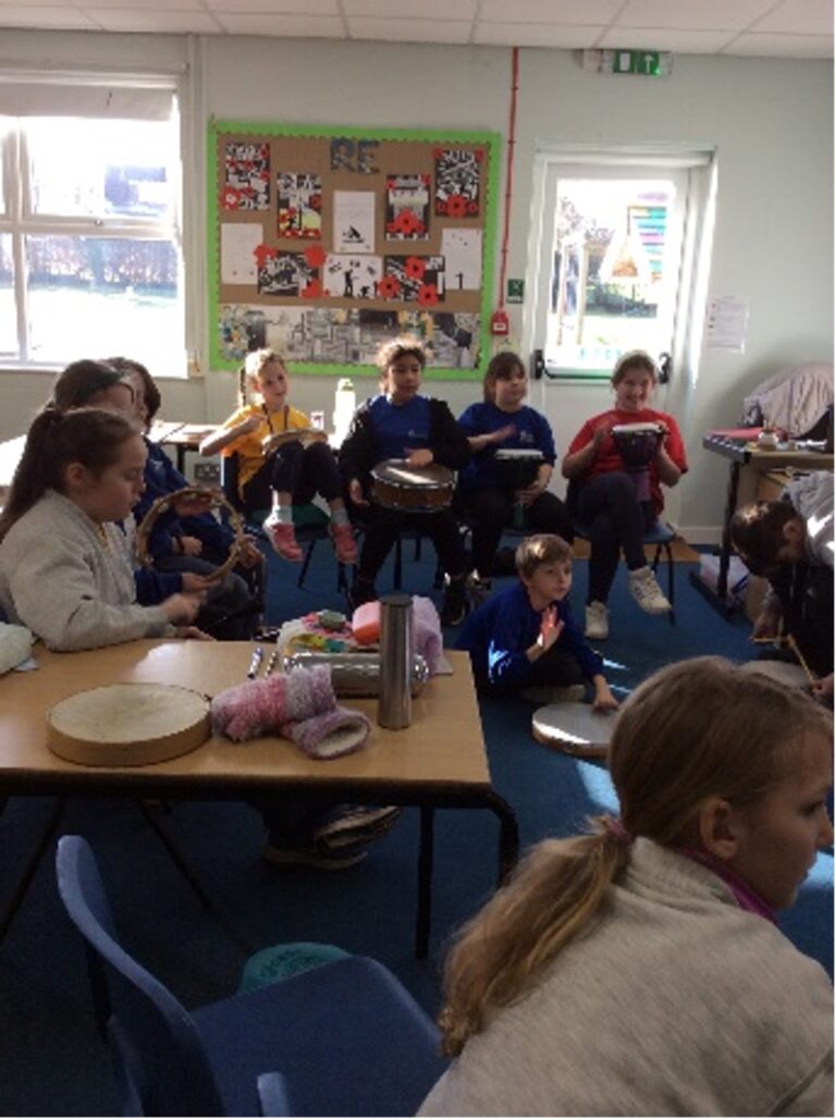 Bongos and cow bells at Whitesheet Primary